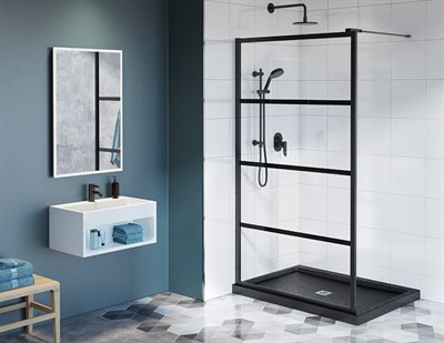 Latitude Fixed shower panel, 5/16 (8 mm) glass, 79 H (80 to top of support bar bracket)