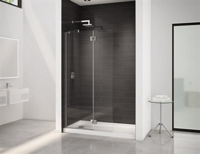 Select Monaco Square top shower shield, 3/8 (10 mm) glass, 79 H (80 1/2 to top of support bar) | Finish options vary by size