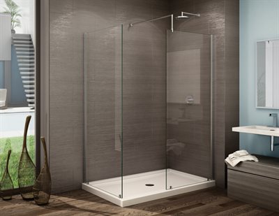 Petra V Shower panels, 3/8 (10 mm) glass, 79 H (86 3/16 to top of support bar)