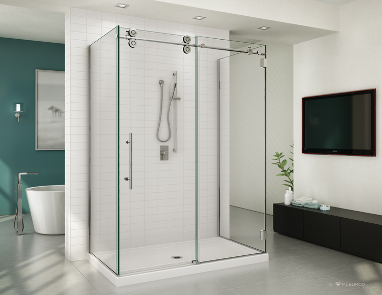 Fleurco Glass Shower Doors Kinetik Kt In Line 3 Sides High Resolution Photo